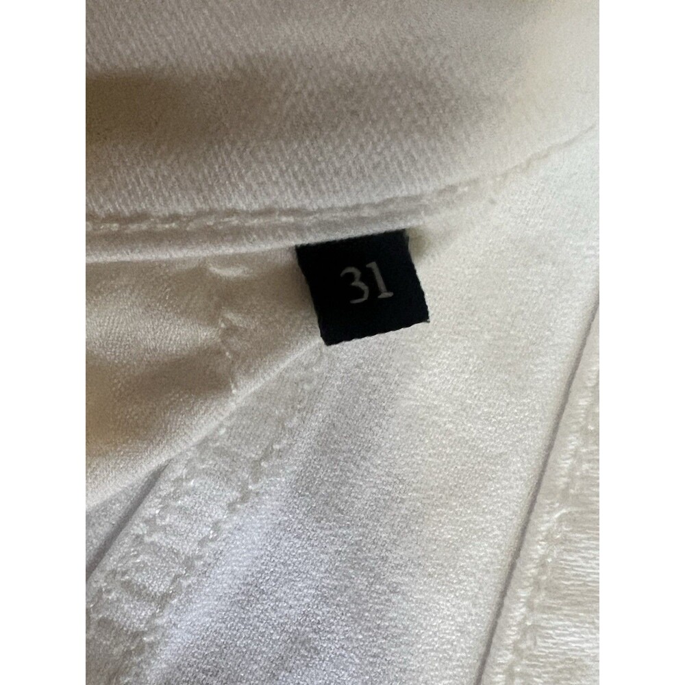 7 For All Mankind Josefina White Boyfriend Jeans Button Fly Crop 31 EUC Capsule - Picture 4 of 7